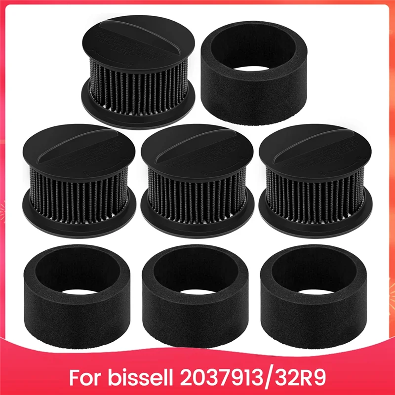 

RMWIN-4PCS 2037913/32R9 Filter For Bissell Powerforce Compact Cleanview Helix Turbo Vacuum Cleaner Replacement Filter Set