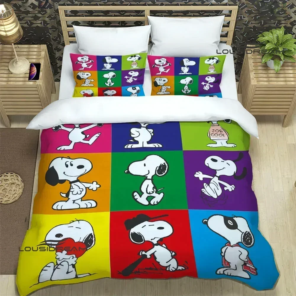 Cute Cartoon S-Snoopy Bedding Sets exquisite bed supplies set duvet cover bed comforter set bedding set luxury birthday gift