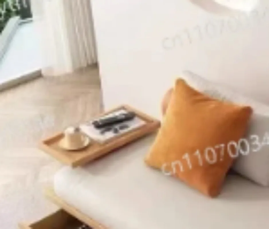 Solid Wood Sofa Bed, Small Apartment Living Room Couch with Drawer Storage, 3-Seater Convertible Furniture