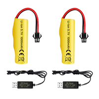 2PCS 3.7V 1000mAh SM-2P Plug Lipo Battery With USB Charger For TB202 TB201 TM201 TM202 TC141 DE35 DE38 DE40 DE50 RC Cars,Trucks