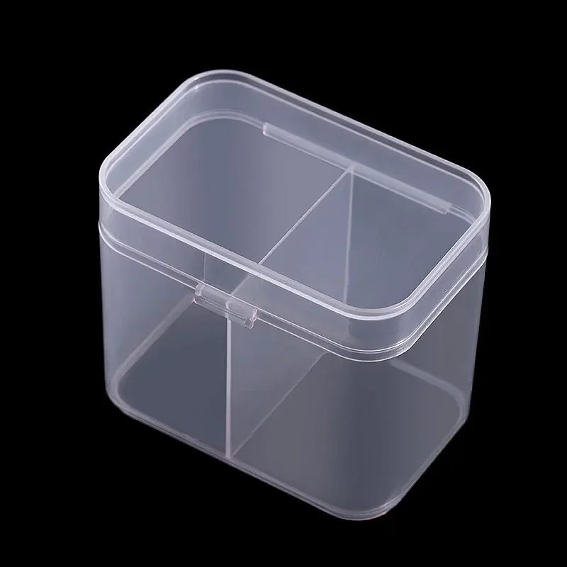 1Pcs Transparent Plastic Beads Storage Box Small Items Crafts Hardware Storage Square Container Case Jewelry Organizer Case