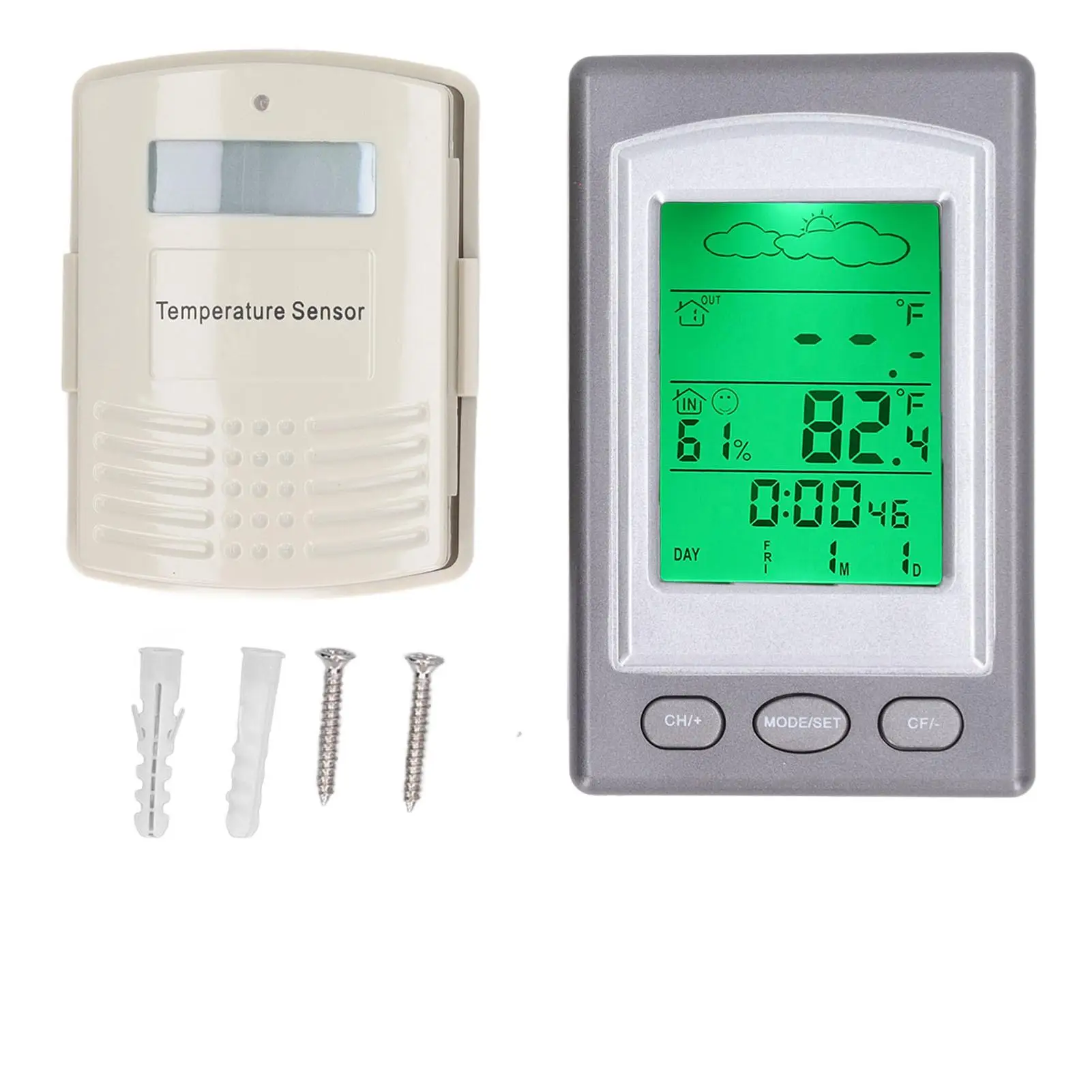 Wireless Temperature & Humidity Monitor -/Fahrenheit Thermometer Hygrometer for Outdoor Use