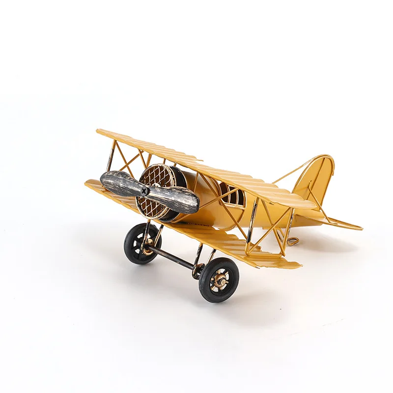Retro Iron Metal Aircraft Model Vintage Airplane Metal Plane Ornament Plane Model Artwork Handicraft Photo Prop Desktop Decorati view 6