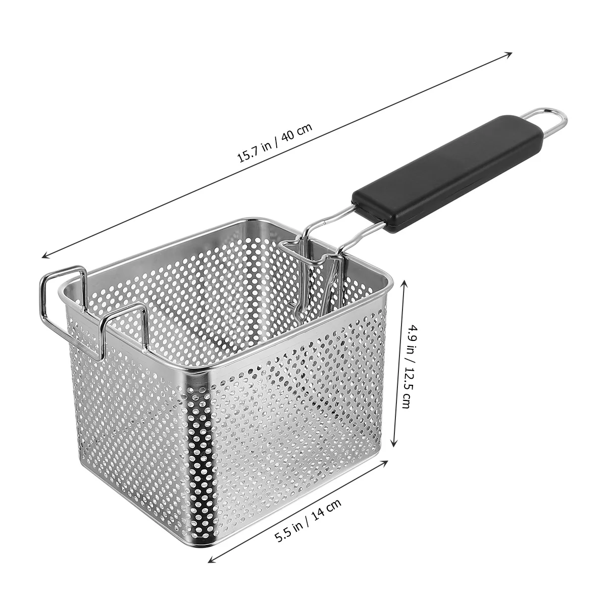 

Stainless Steel Frying Basket Fryer Baskets Mesh Tool Kitchen Strainer Food Grade Safe Cooking Boiling Deep Frying Practical