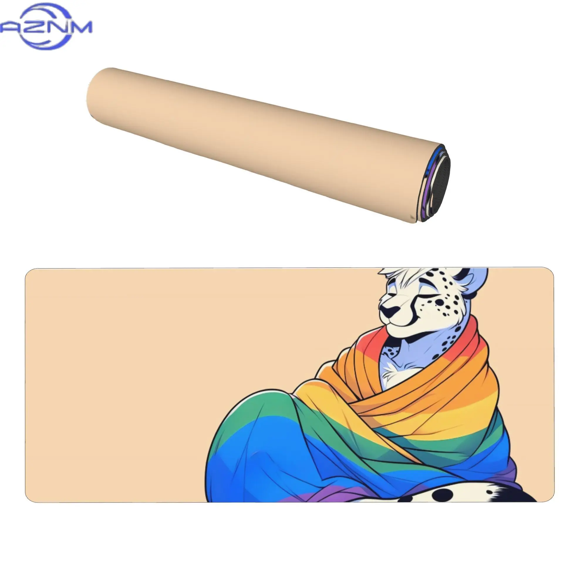 Comfy Womfy Furry Pride Cheetah LGBTQ Rainbow Desk Mat for Study and Reading Corners Add a Calm and Focused Atmosphere to Your D