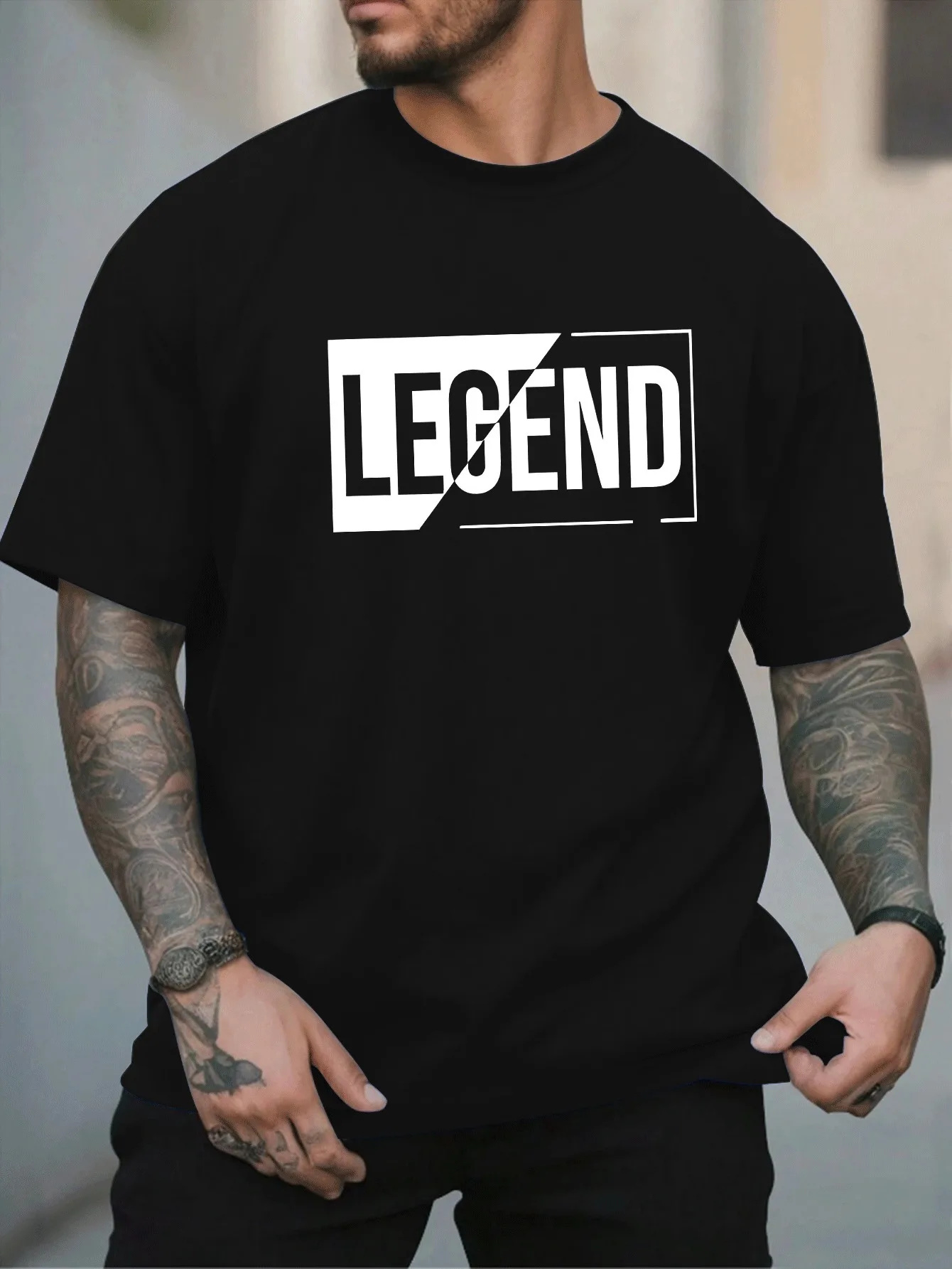 Men's Clothing European and American Retro Fashion T-Shirt Large Size Men's Clothing Round Neck Short Sleeves