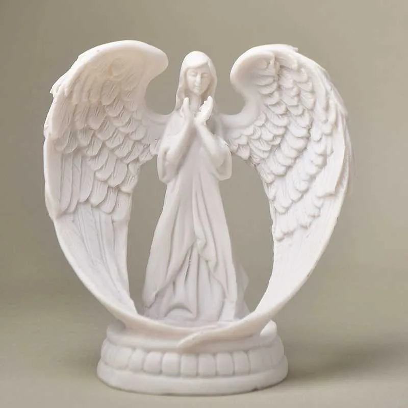 

White Prayer Angel Ornament Home Decoration Resin Crafts Crystal Ball Base Bracket