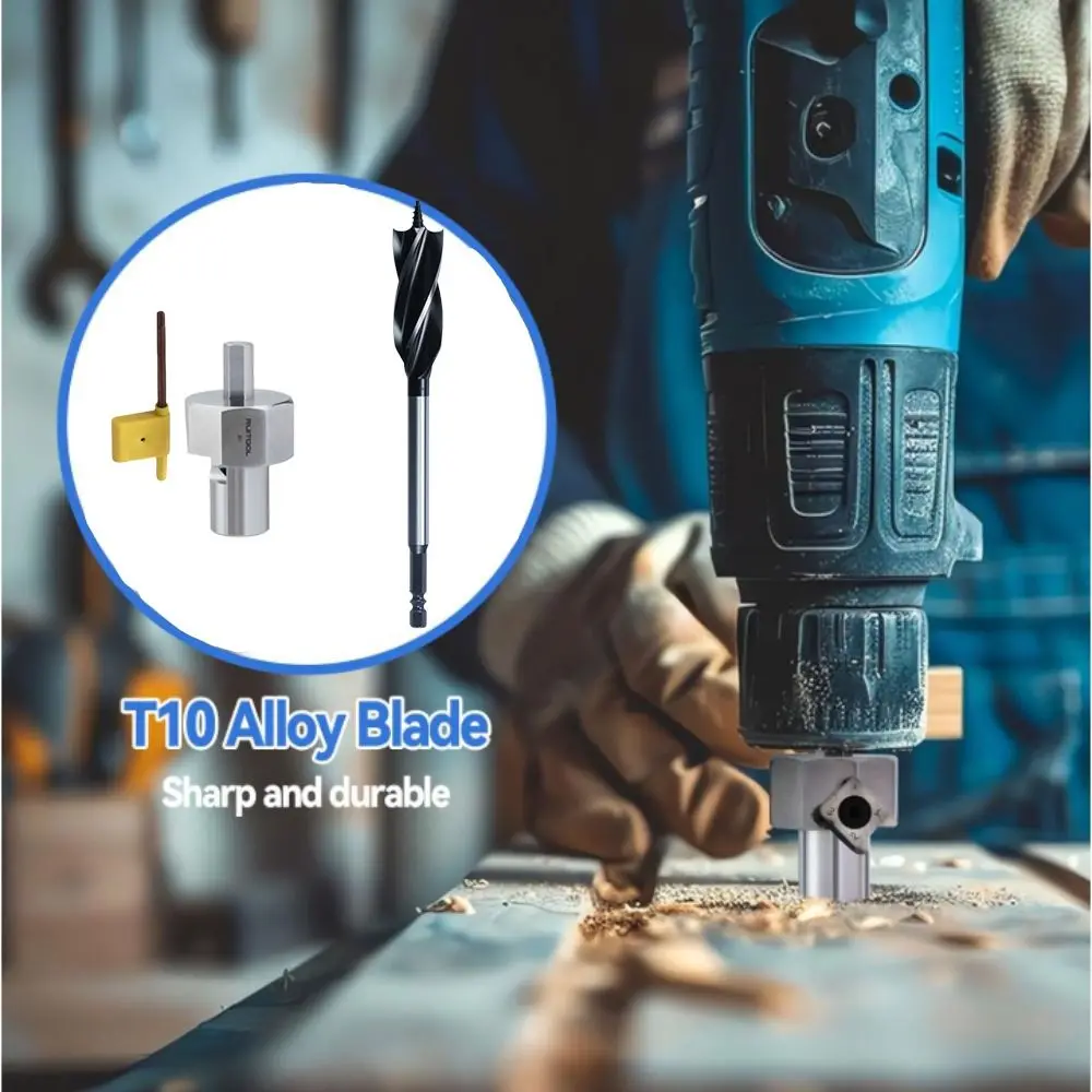 

Stainless Steel Bench Dog Hole Chamfer Reamer 3/4 Inch Hex Shank Woodworking Tool 20mm Alloy Steel Quick Punching Tool