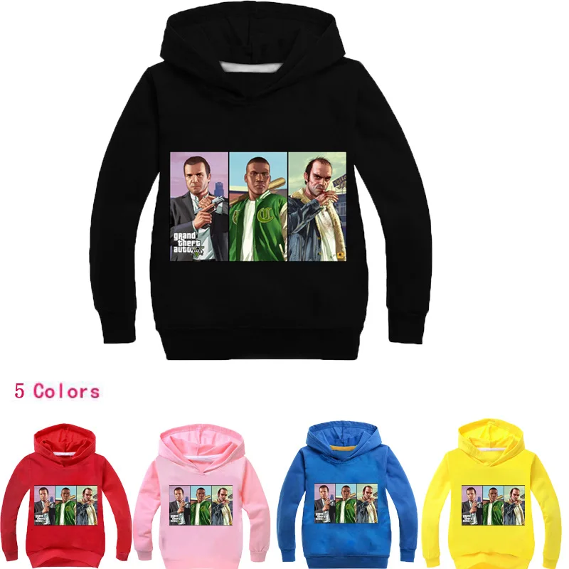 

Grand Theft Auto Game Fun GTA 5 Hoodie Kids Funny Hoodies and Sweatshirts Boys Long Sleeve Streetwear Baby Girls Hooded Jackets