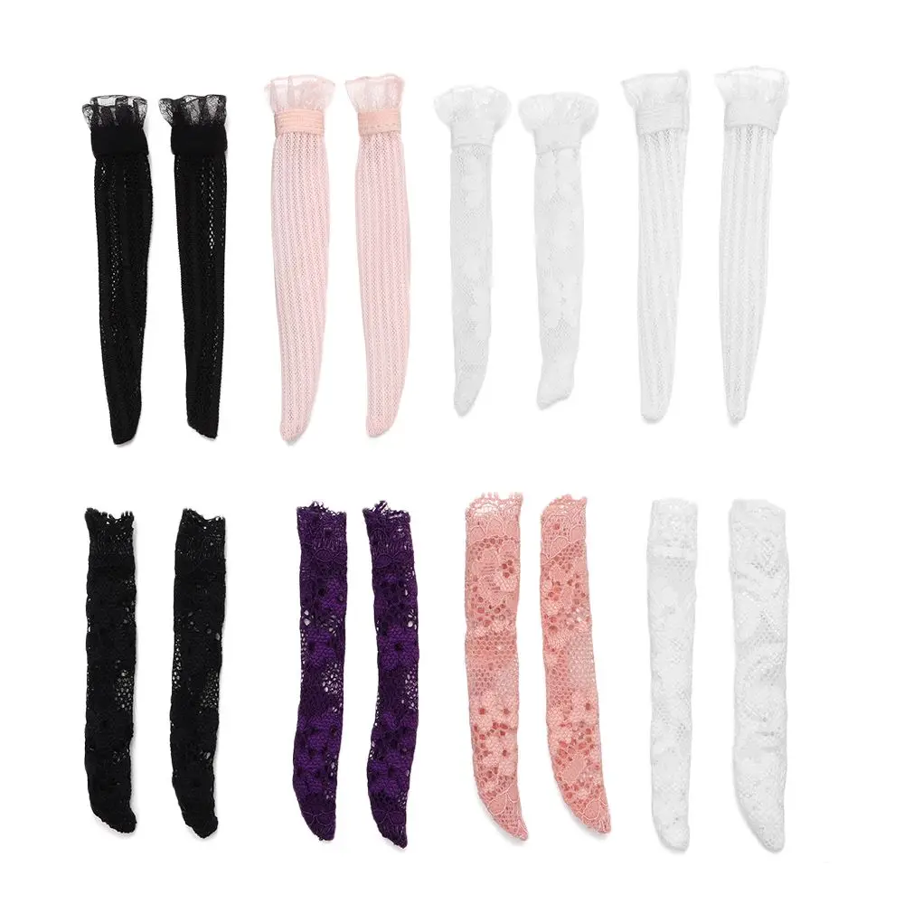 1 Pair Lace Stockings Long Sock  Dress Clothes Legging Casual Wear Accessories for 1/6 Doll Baby DIY Toy