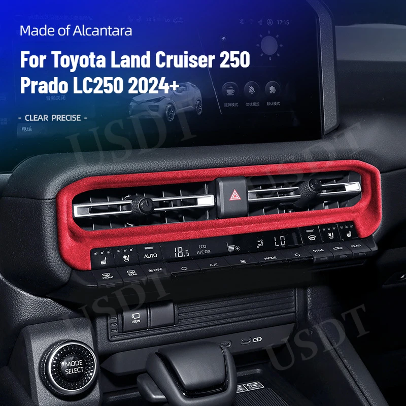 

Подходит для Toyota Land Cruiser 250 2025 2024, 1958 Prado LC250, замшевые передние крышки вентиляционного отверстия для кондиционера, украшение интерьера