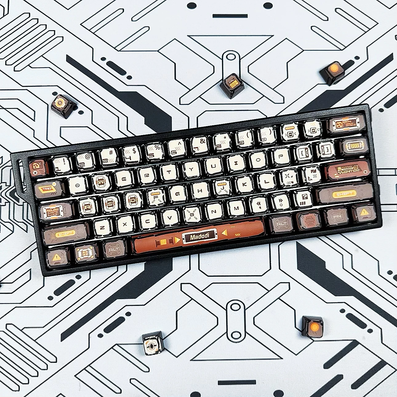 Comic wanderer keycap four-sided heat sublimation MDA height wooting Mega lion mechanical keyboard drunk deer 60