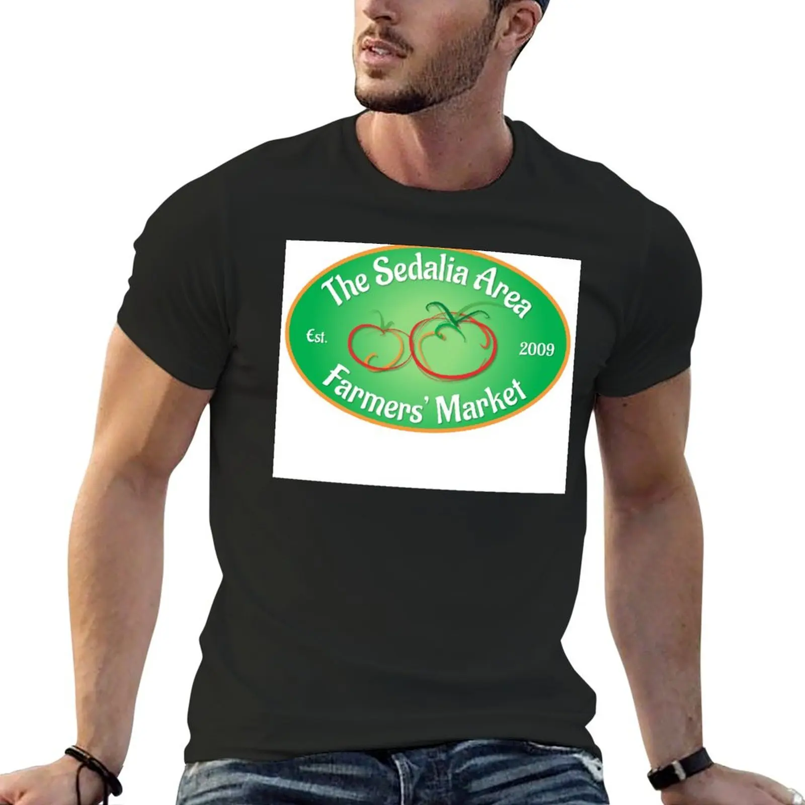 Sedalia Area Farmers' Market Oval Logo T-Shirt customs design your own summer clothes funny t shirts men