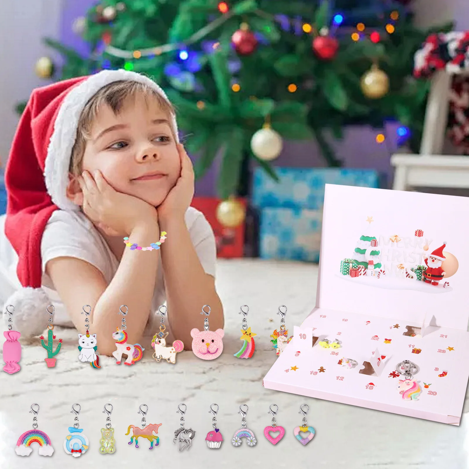 Minuterie numérique pour enfants, compte à rebours, calendrier de l'avent de noël pour enfants, ensemble de bijoux, bague, collier, boucles d'oreilles, minuterie de sable 24 pièces pour enfants
