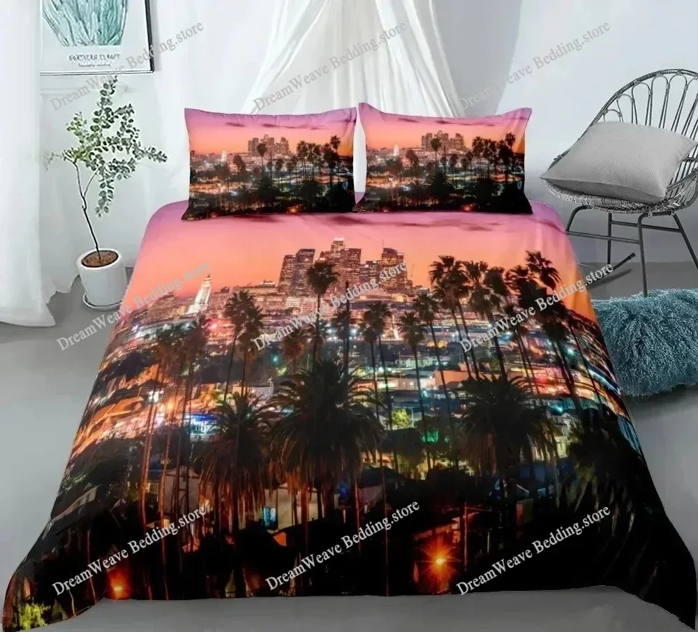 3D Print New York City Night View Bedding Set Duvet Cover Bed Set Quilt Cover Pillowcase Comforter King Queen Size Boys Adult