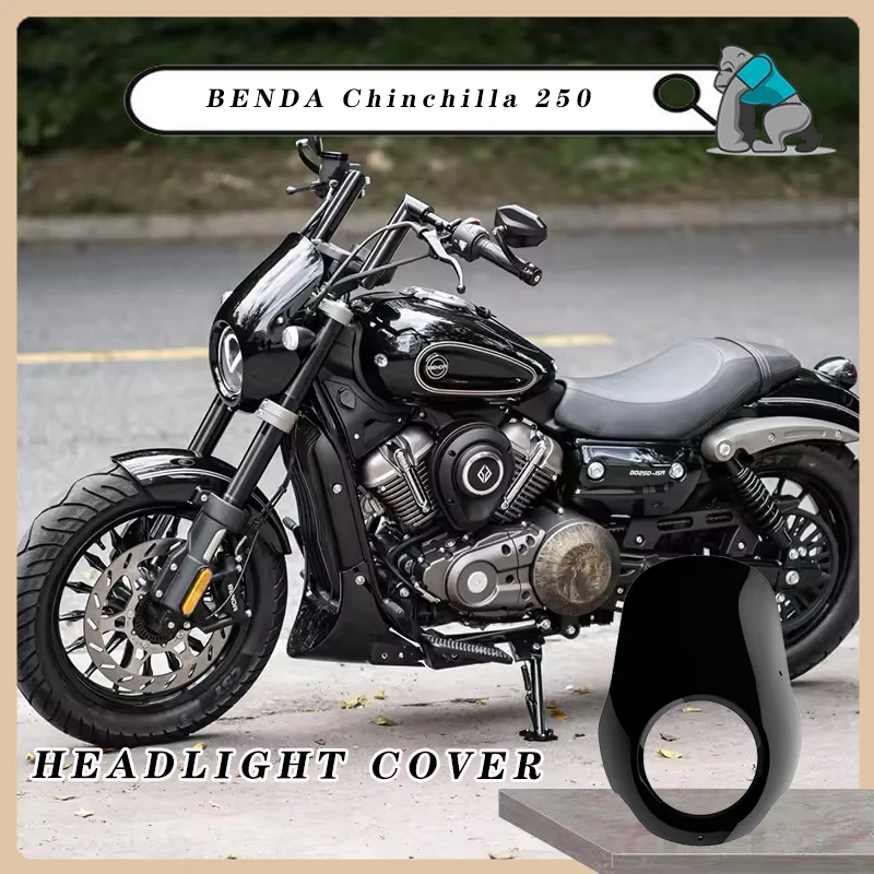 

Customized For BENDA Chinchilla 250 bd250 Motorcycle ABS Plastic Front Cowl Fairing Headlight Cover Black Easy Installation