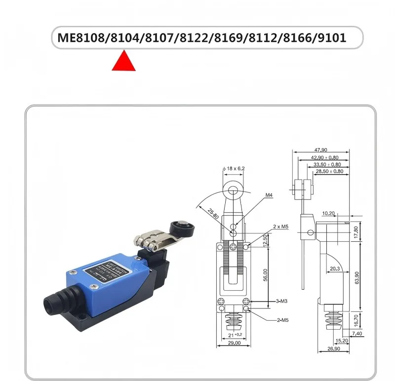 Endschalter ME-8108, ME-8104, ME-8111, ME8112, ME9101 und ME8167 – Detail 4