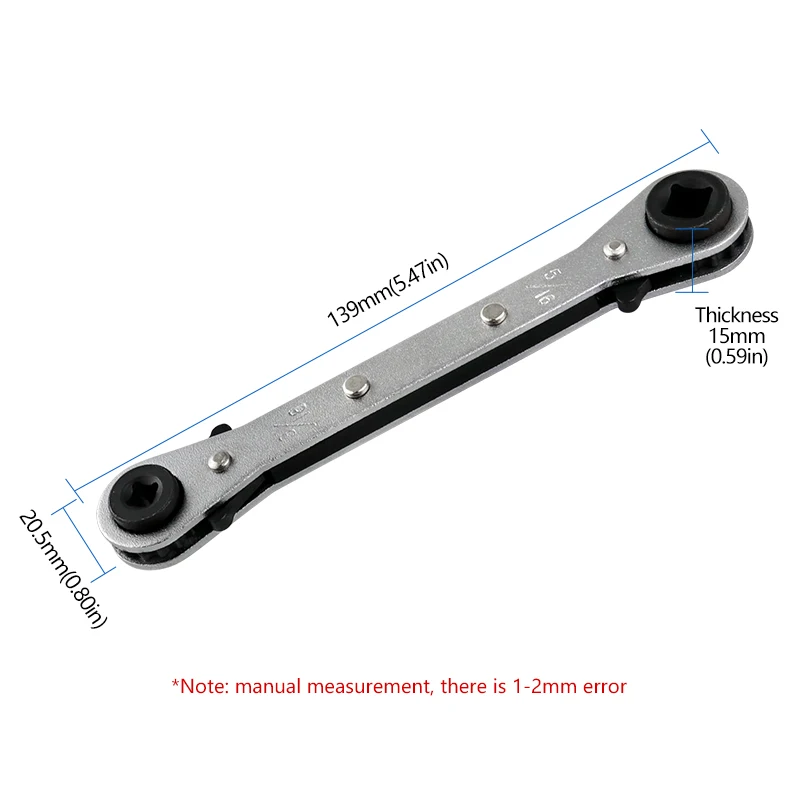1pc Double End two-way Ratcheting Wrench Spanner Tool Gear Ring Wrench Ratchet Handle Chrome Vanadium 3/16\