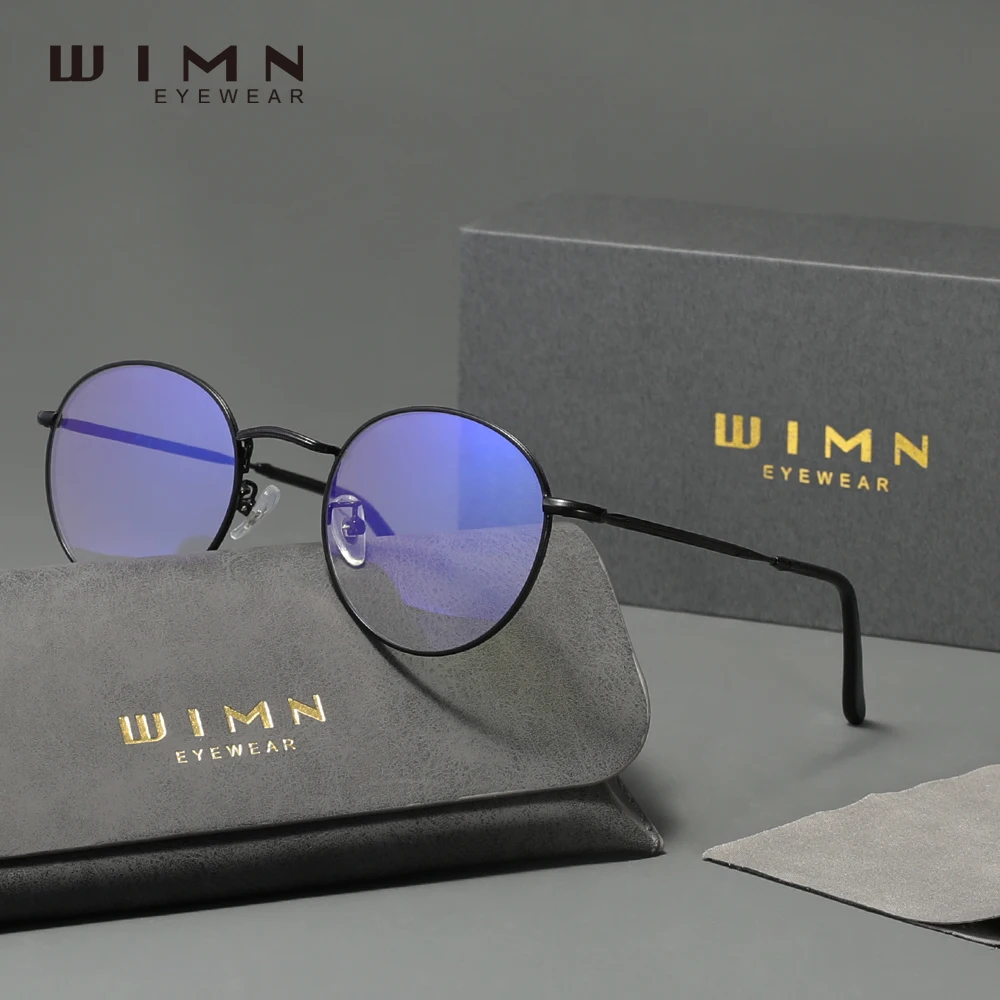 

WIMN Round Frame Anti-Blue Light Glasses Transparent Lens Women Men Computer Game Glasses Blue Ray Blocking Eyeglasses