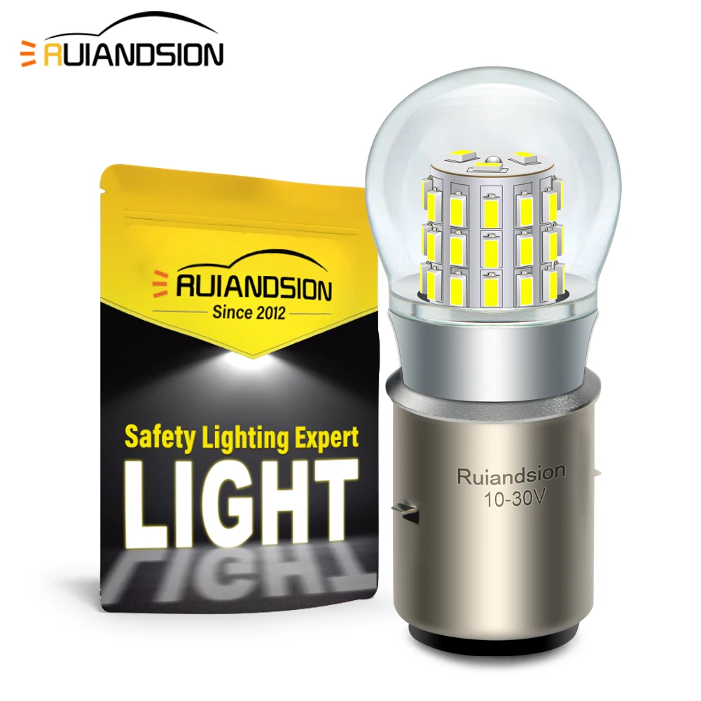 1Pcs Motorcycle Headlamp BA20D H6M P15D‑25‑3 LED 5W Hi-Lo Beam Bulb 10‑30V AC DC Headlight Lamp 6000K for Vintage Scooter Moped