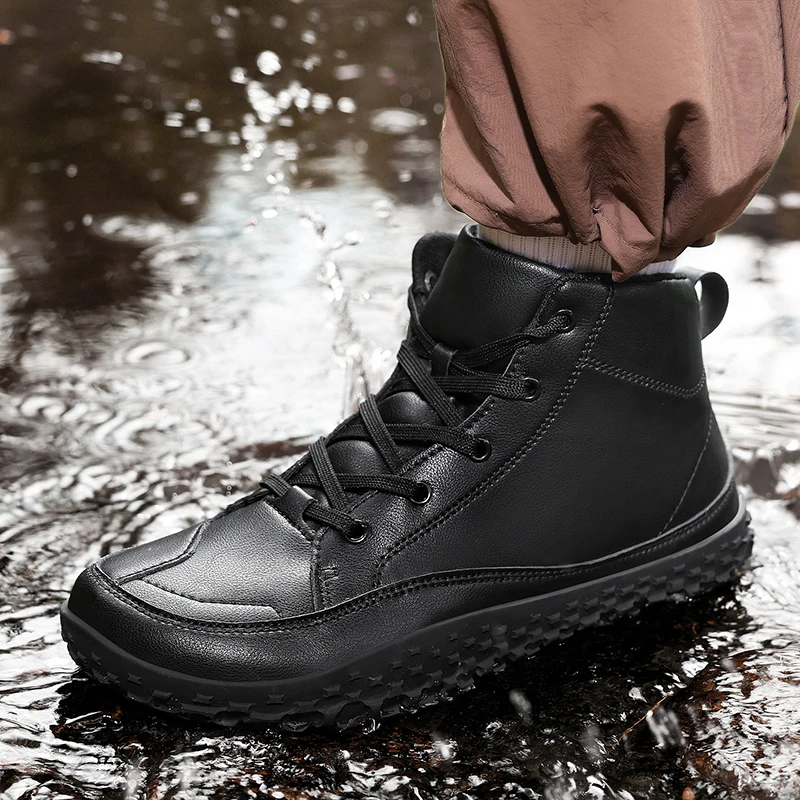 

boots men walking Wide-Toe-Box Barefoot Shoes for Men hiking boots men Comfortable botas casual shoes men mountain boots