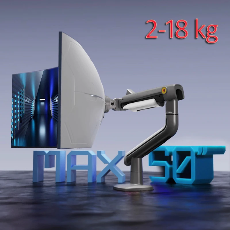 NB A5=S7 A6=S8  Gaming Monitor Arm 27-50 Inch Curved Arc Screen Desktop Monitor Holder 2-18kgs Ultra Wide Monitor Mount