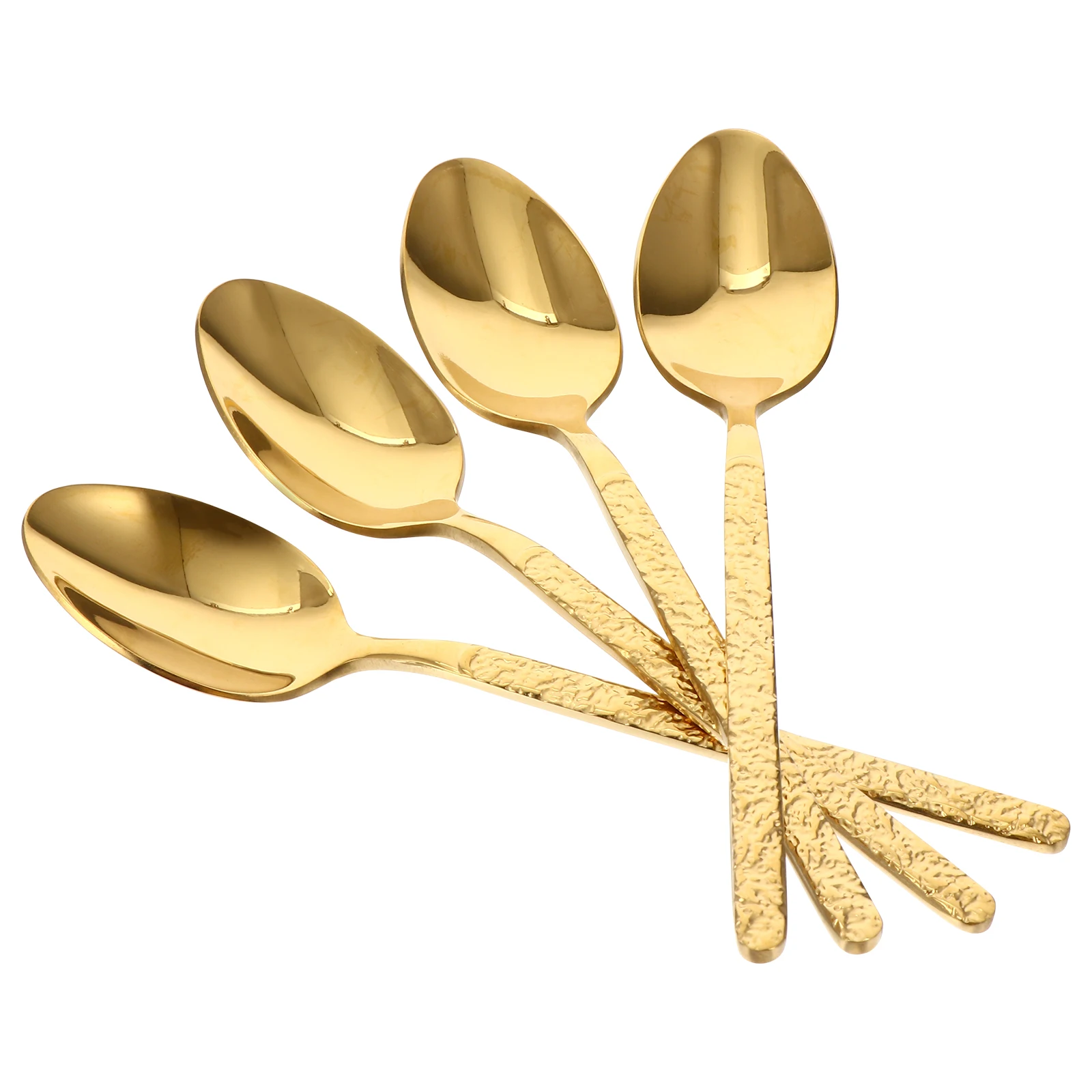 

Golden Dessert Spoon Watermelon Scoop Stainless Steel Home Tableware Ice Cream Tool Fruit Vintage Cake Party Easy Clean
