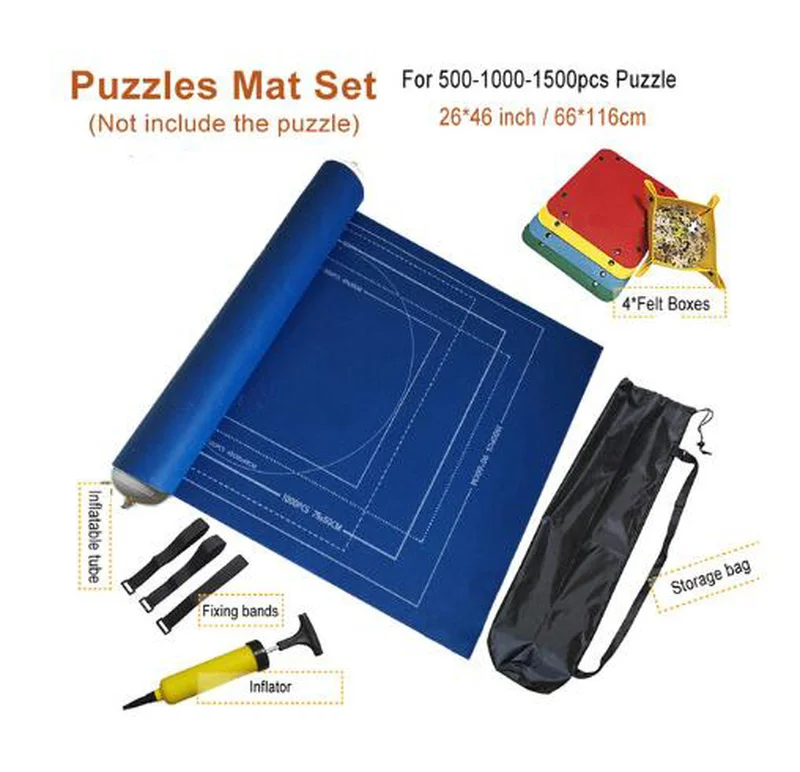 Puzzles Mat Jigsaw Roll Felt Mat Play mat Puzzles Blanket For Up to1500/3000Pcs Puzzle Accessories Portable Travel Storage bag