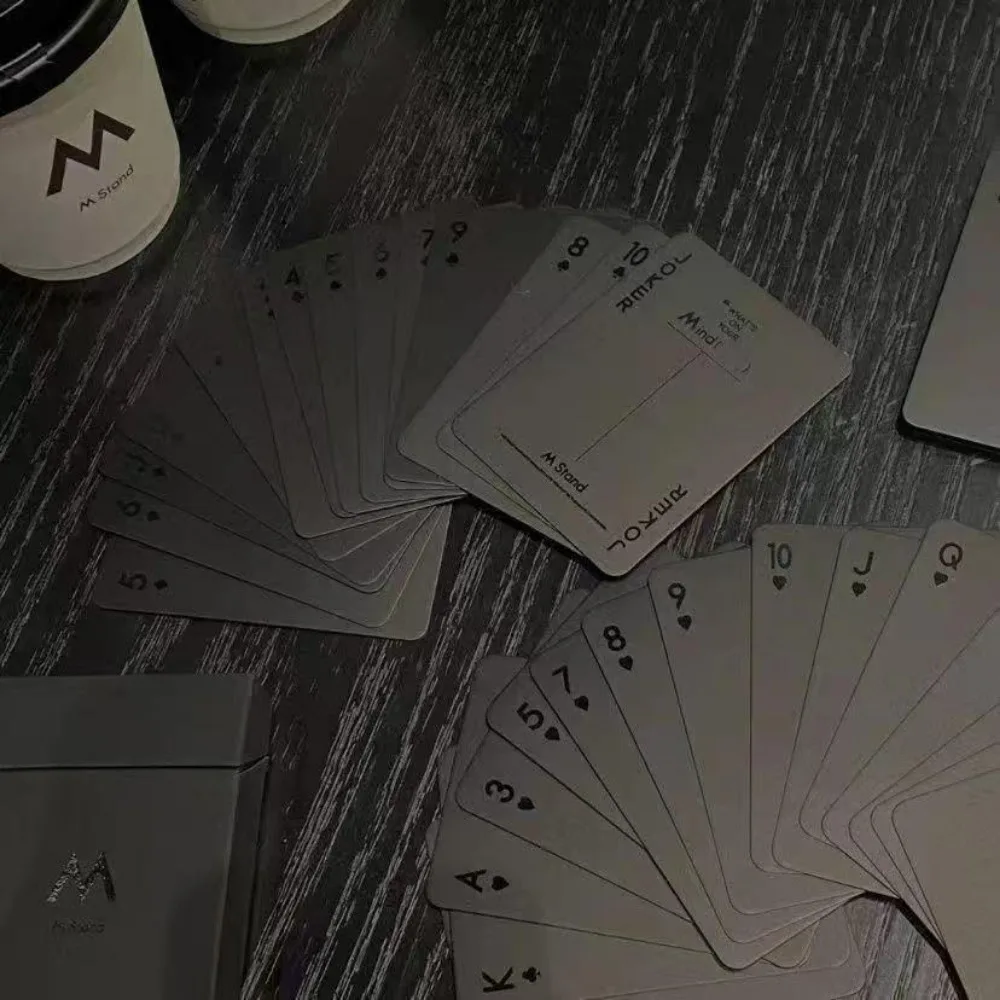 9 * 6 cm Czysta czarna srebrna folia Stemplowane karty do gry Cardistry, pełny zestaw, magiczne rekwizyty 54 szt. kart