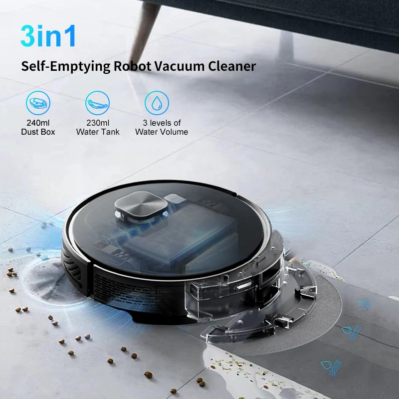 4000Pa Hybrid Robot Vacuum and Mop with 200Mins Runtime - LiDAR Smart Navigation, Voice Control, Carpet & Hard Floor Expert