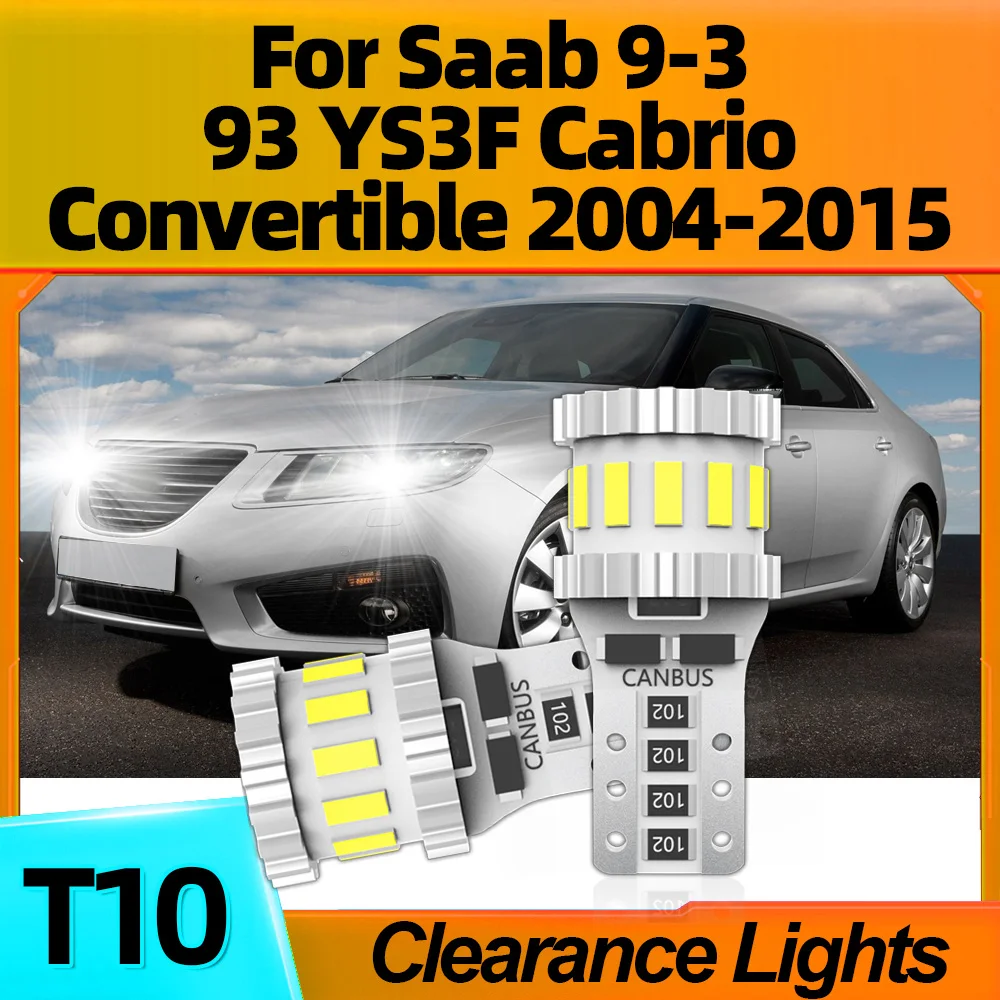 2Pcs LED Clearance Light 12V T10 W5W Canbus For Saab 9-3 93 YS3F Cabrio Convertible 2004 2005 2006 2007 2008 2009 2010 2011-2015