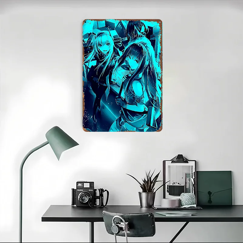 الفتيات فرونت لاين المعادن المشارك تين علامات جدار الفن الملصقات على الجدار عناصر الديكور علامة معدنية مخصصة للديكور المنزل الرجعية #4