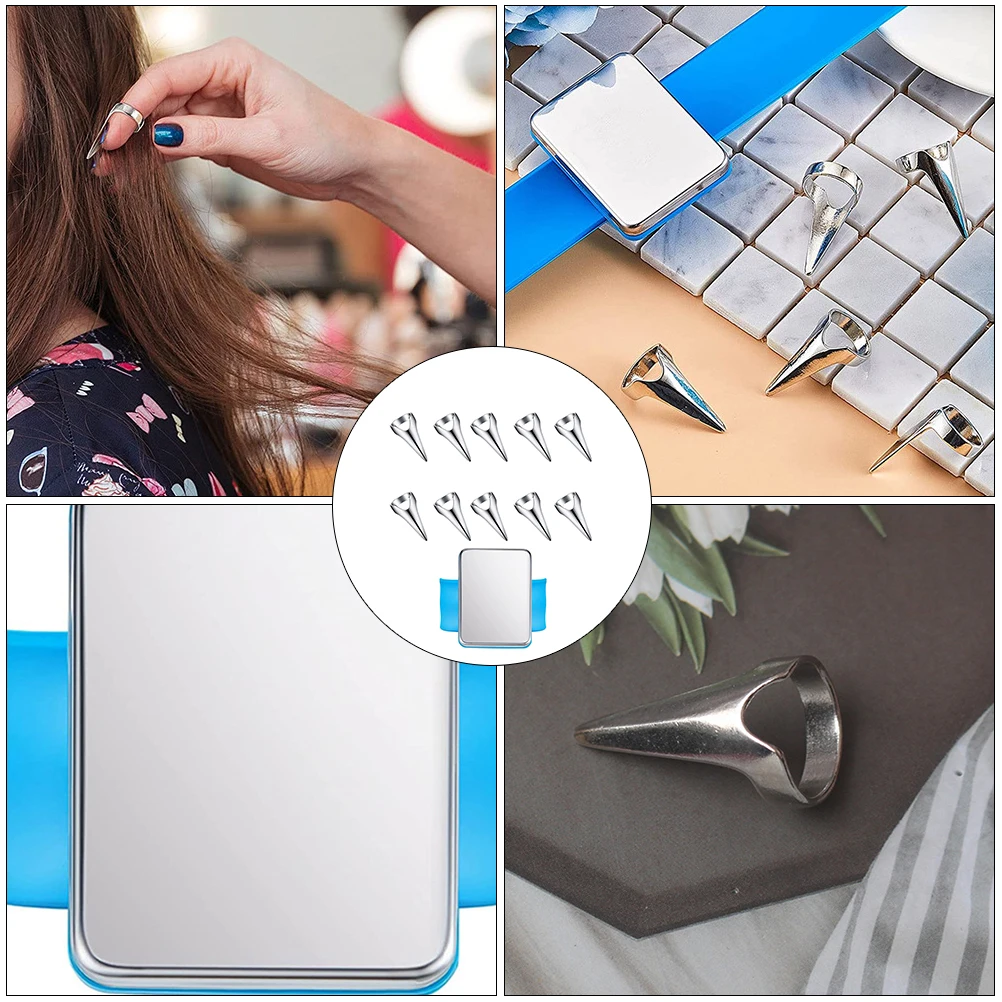 

1Set Magnetic Nail Finger Hair Sectioning Rings Durable Braiding Tool Hair Parting Accessories Nail Finger Parting Ring