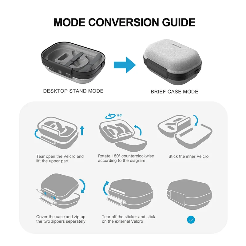 Imagem -05 - Mala de Transporte Compatível com Quest s3 Pro Strap Storage Box Modos Versáteis Desktop Stand para Tidy Workspace Bobovr-c3