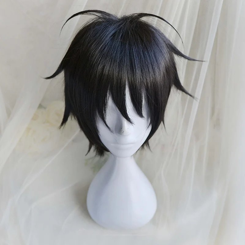 

High Quality Anime Monkey D. Luffy Cosplay Wig Short Black Heat Resistant Synthetic Hair Party Hallowen Wigs + Wig Cap