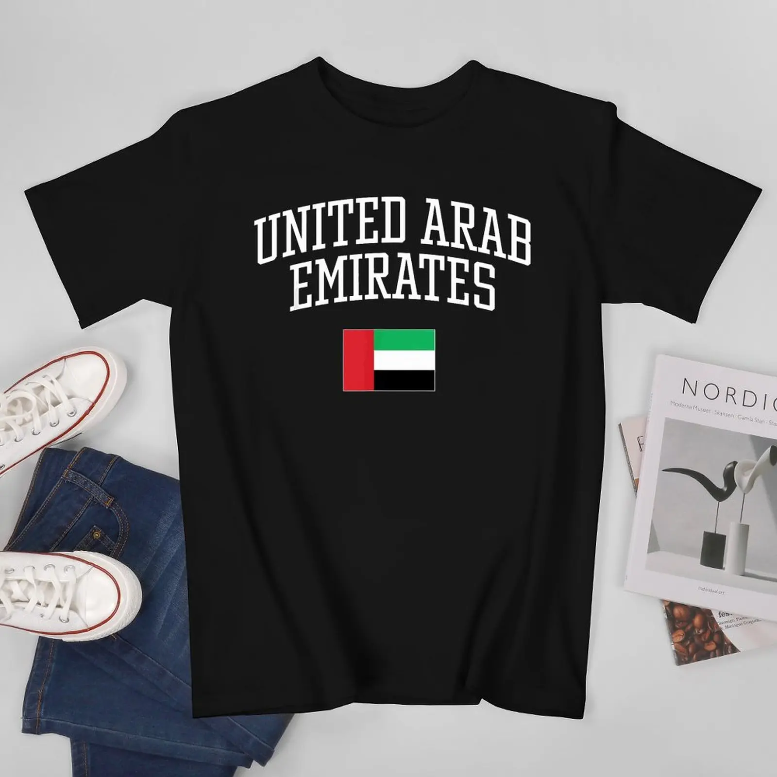 More Design United Arab Emirates Flag Men Tshirt Tees T-Shirt O-neck T Shirts Women Boys Clothing 100% Cotton