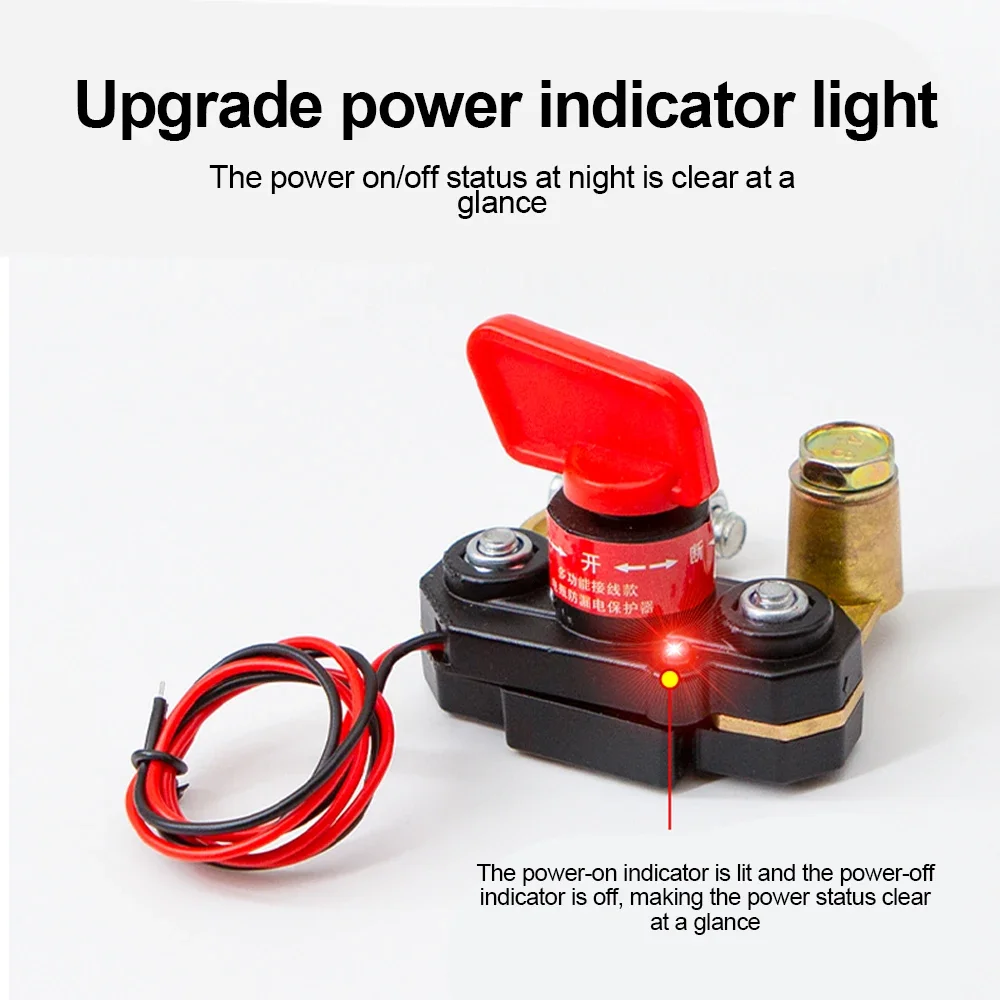 Picture 3: Car Battery Cut Off Switch Disconnect Automatic Circuit Breaker Anti-Power Off Leakage Protector with indicator light Auto Parts