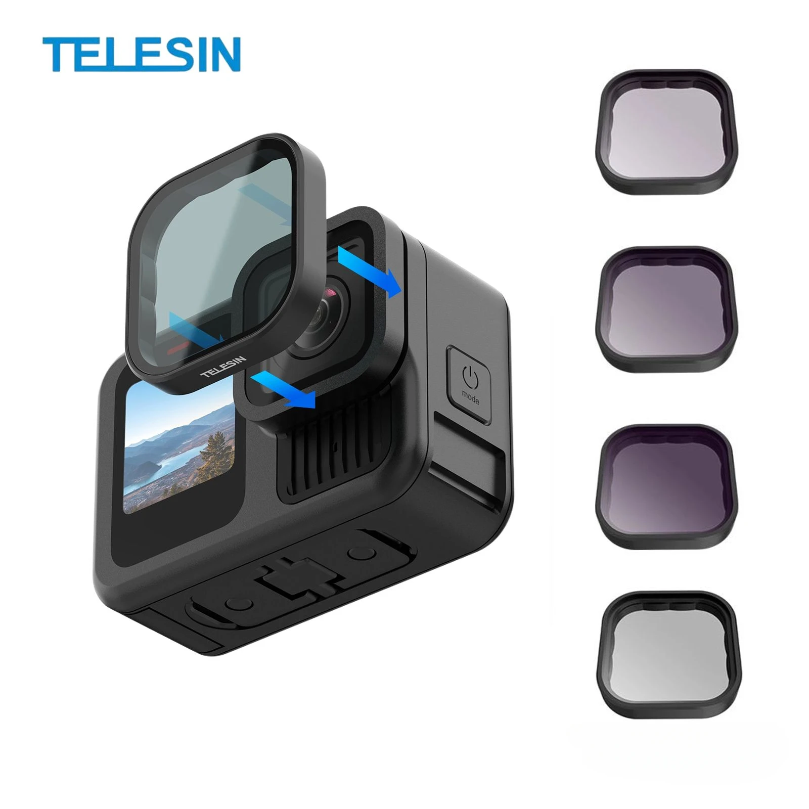 TELESIN CPL and ND 8 16 32 64 Filter Set for Gopro Hero 13 Accessories Anti-infrared CPL ND Lens Filter Action Camera Accessorie