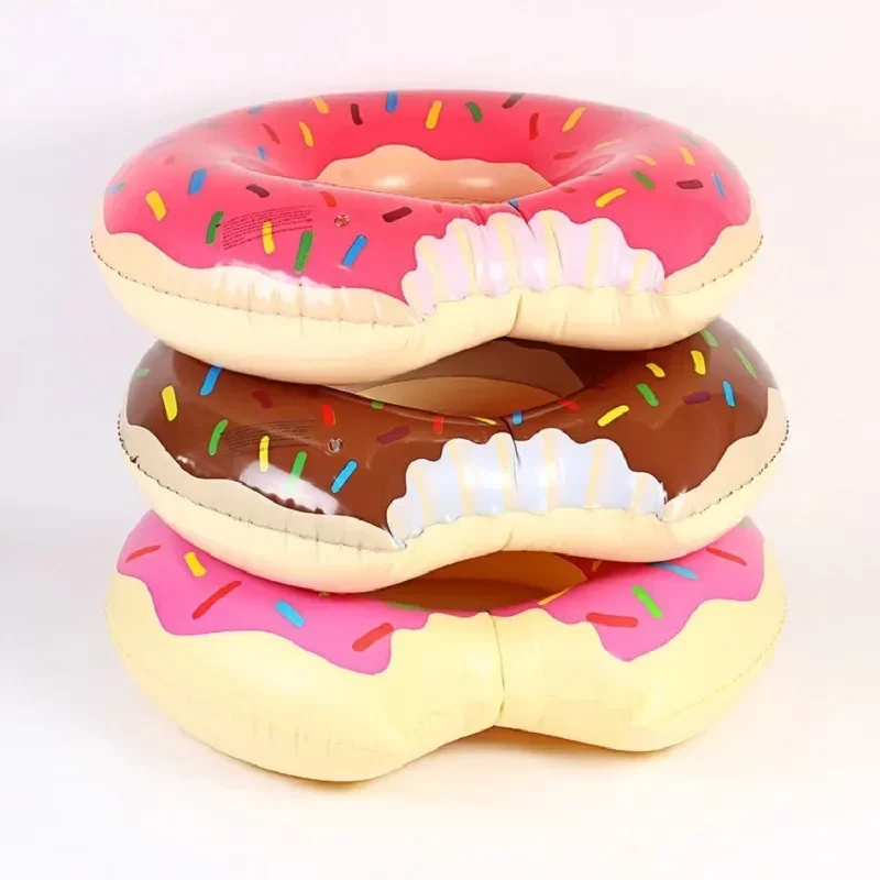 Summer Inflatable Toys Doughnut Swimming Ring Cartoon Air Mattress Outdoor Beach Pool Water Toys Floating 90# Inflatable Bed