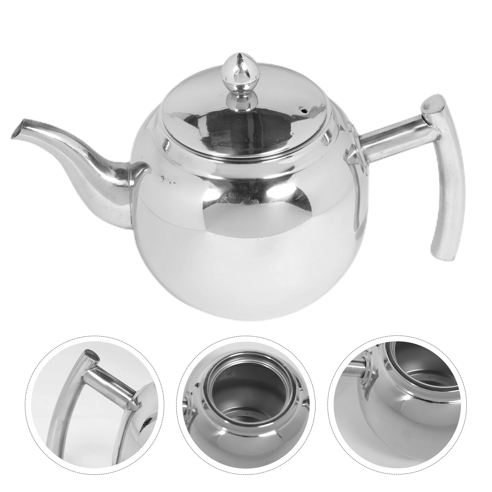 

1pc Large Capacity Stainless Steel Water For Home Boiling Coffee Pot Household Heating Teakettle Universal Portable Kettle