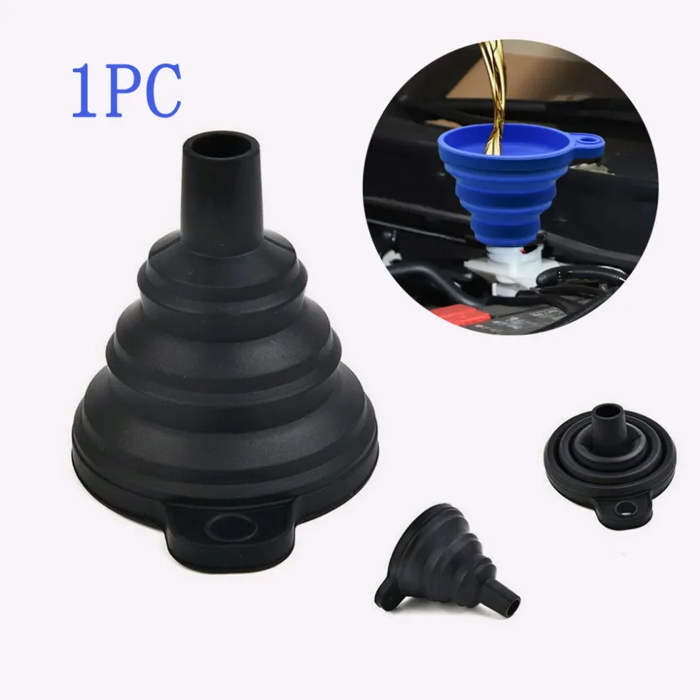 

1pc Car Silicone Liquid Funnel Washer Fluid Change Tools Universal Auto Engine Oil Petrol Change Funnel Foldable Car Accessories