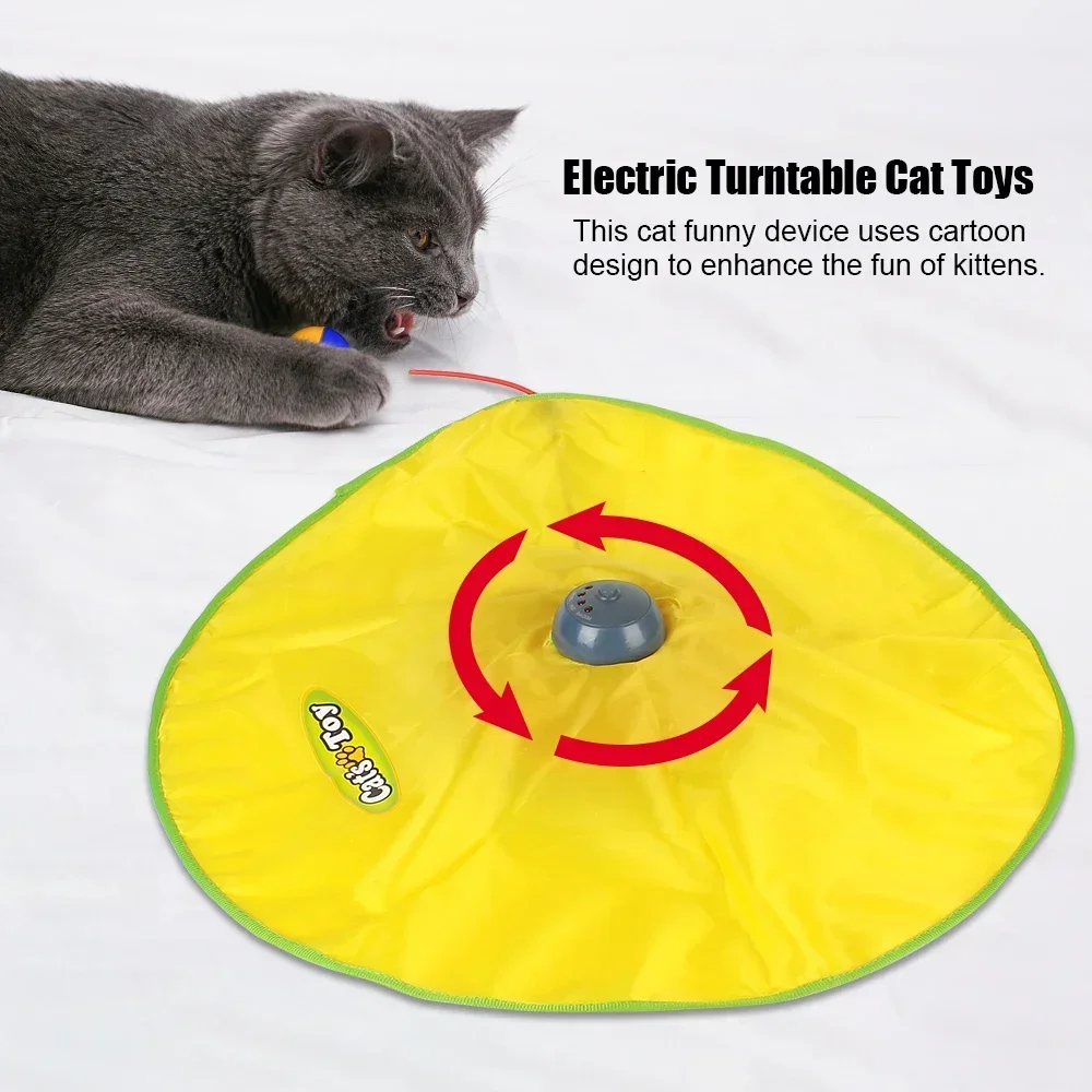 4 Speeds Motion Undercover Mouse Fabric Moving Feather Interactive Pet Toy For Cat Kitty Automatic Electric Cat Toy Plate