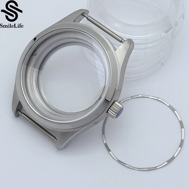 

SmiliLife 40 мм NH35 корпус для часов сапфировое стекло водонепроницаемый с ремешком подходит для циферблата 33,5 мм подходит для NH35 NH36 аксессуары для часов с механизмом