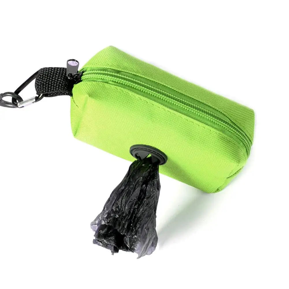 Dog Poop Bag Holder para Leash Doggie, Waste Bag Dispenser, Fabric Puppy Potty Carrier, Small Doggy, Zipper Pouch com Mosquetão, P1Y8