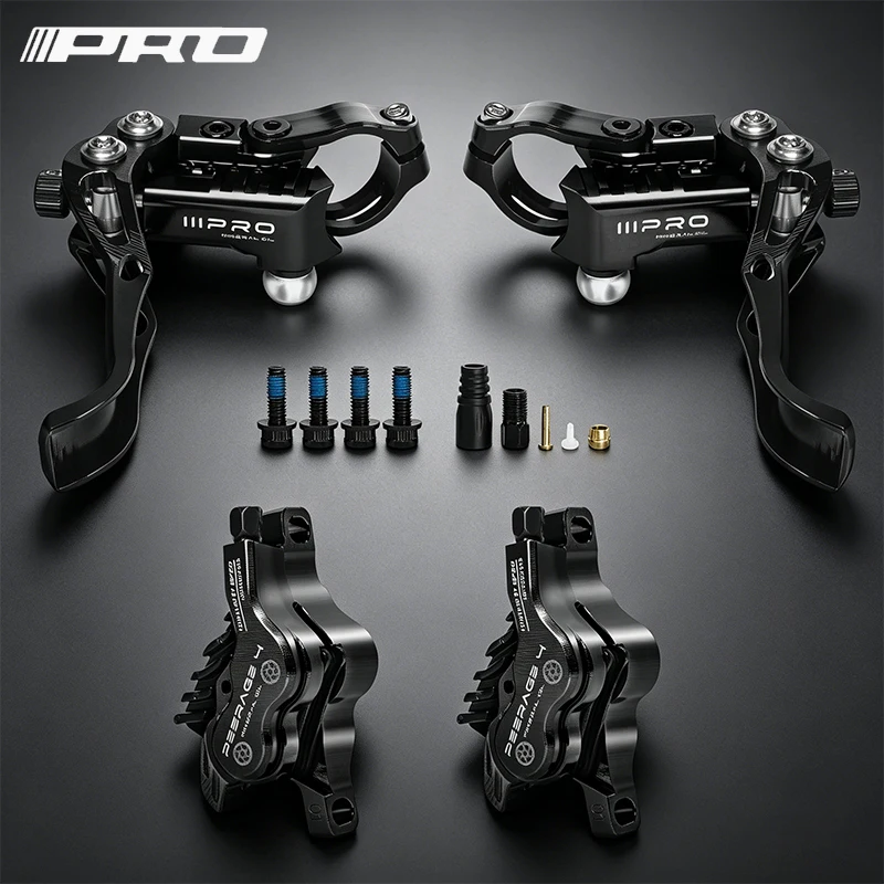 

IIIPRO 4 Piston Hydraulic Disc Brake Set Front Rear Oil Brake Heat Dissipation Off-Road Mountain Bike Ebike Hydraulic Brakes