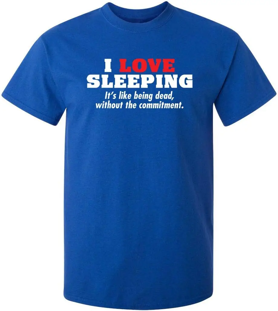 Sleeping Dead Without Commitment Graphic Novelty Sarcastic Funny T Shirt