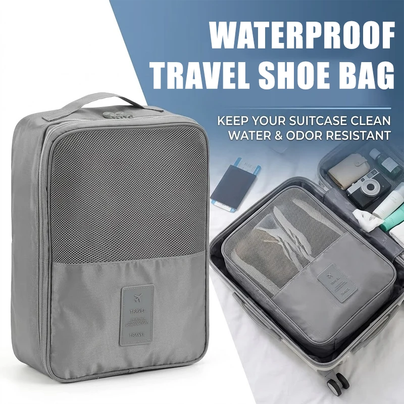 Bolsa de Viagem Impermeável para Calçados, Organizador Portátil para Tênis, Botas e Chinelos, Ideal para Embalagem e Bagagem