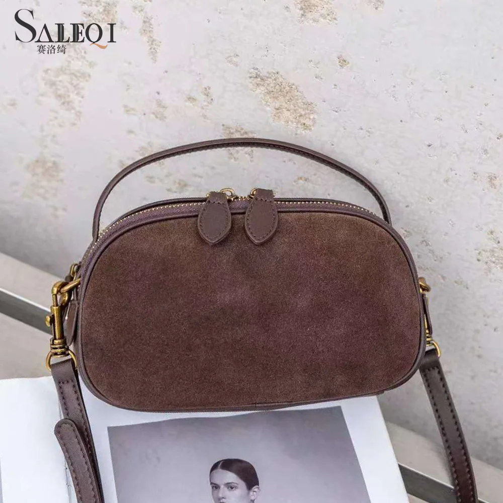 

Genuine Grade Matte Suede Leather Women's Shoulder Crossbody Bag Luxury Designer Brand Small Handbag for Woman High Quality New