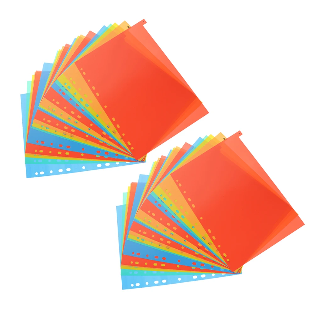 

2 Sets A4 11 Hole Index Page Plastic Category Dividers for Binders School Supplies Loose Leaf Folder Separators