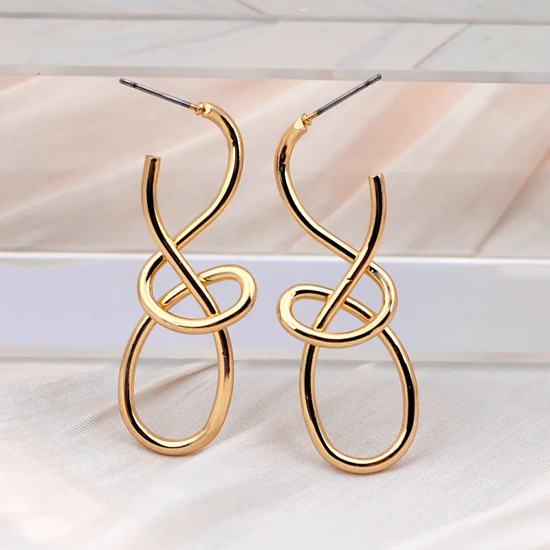 Fashion Simple Design Twisted Irregular Drop Earrings, Women's Personalized Daily Versatile Jewelry Accessories